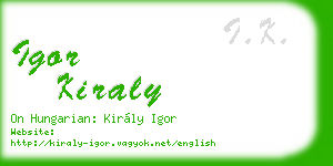 igor kiraly business card